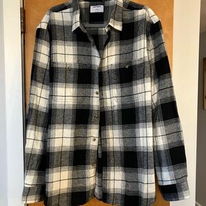 Old Navy Black and White Plaid Utility Jacket